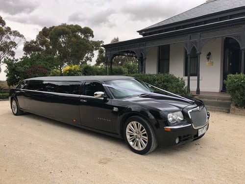 black chrysler stretch limousine for hiring wedding limousines melbourne